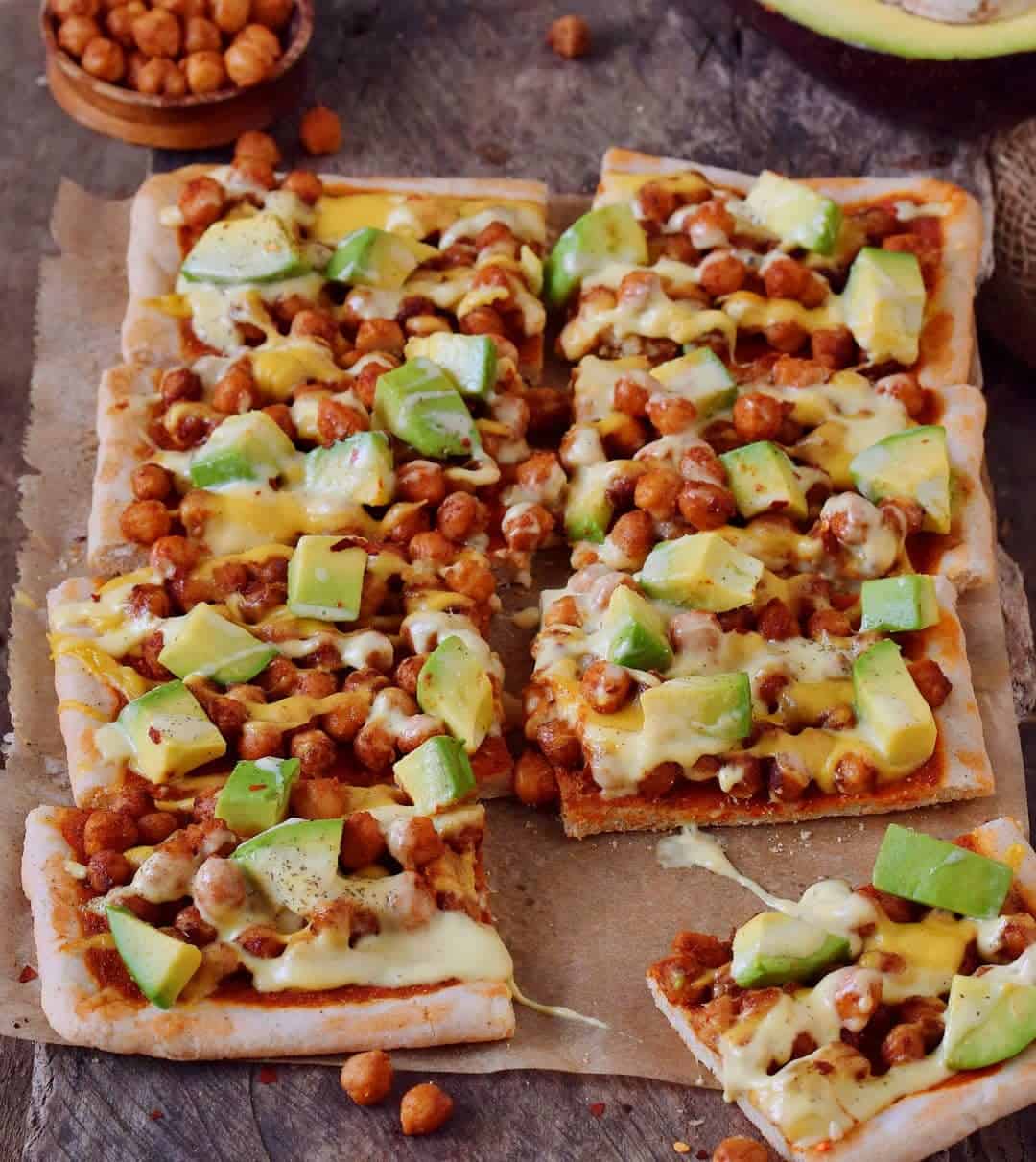 Avocado Chickpea Pizza