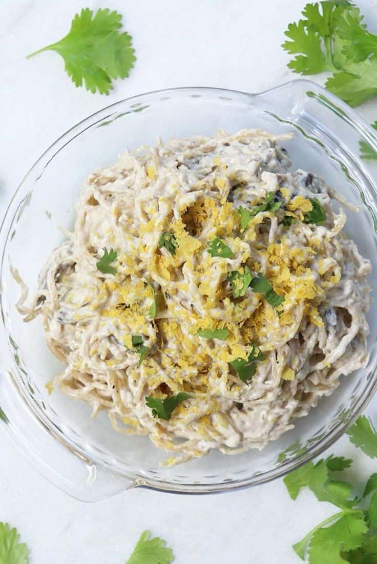 5-Calorie Kelp Noodles With Vegan Alfredo Sauce