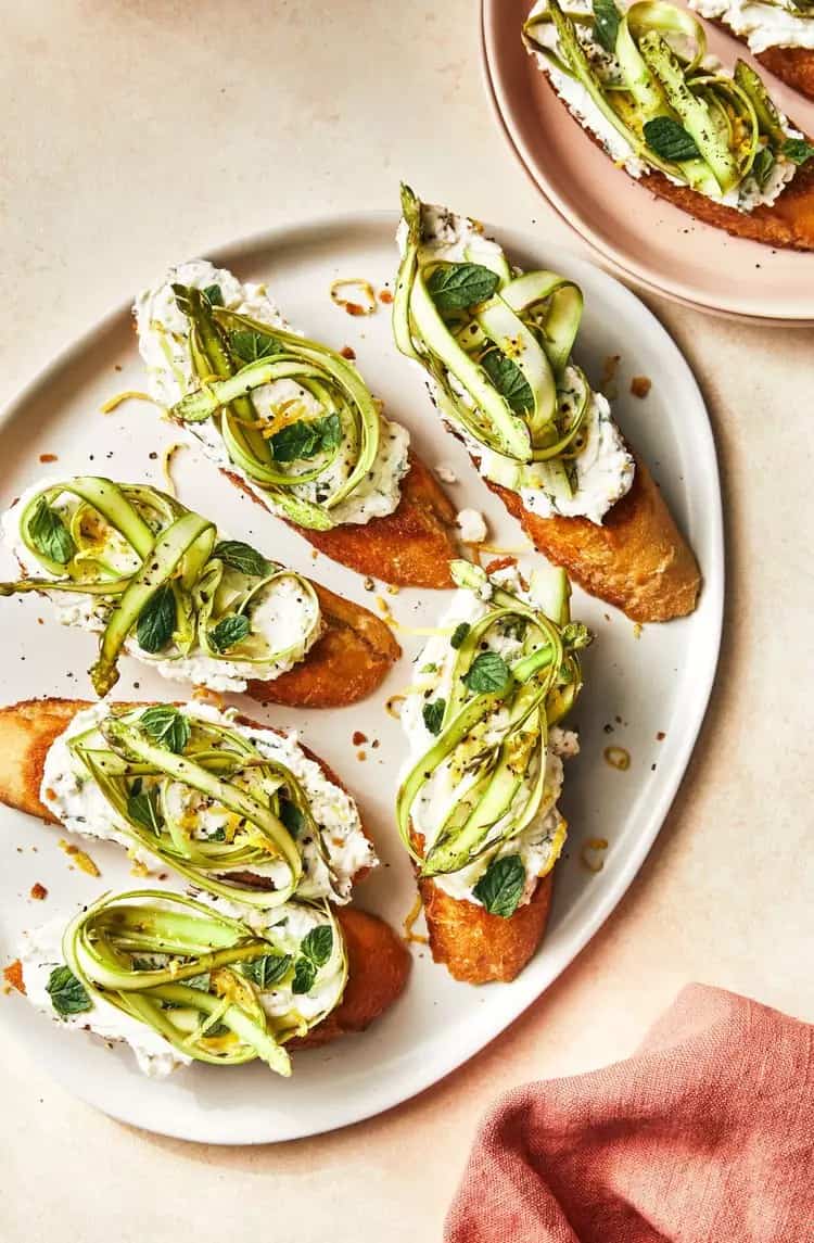 Asparagus Ribbon Crostini