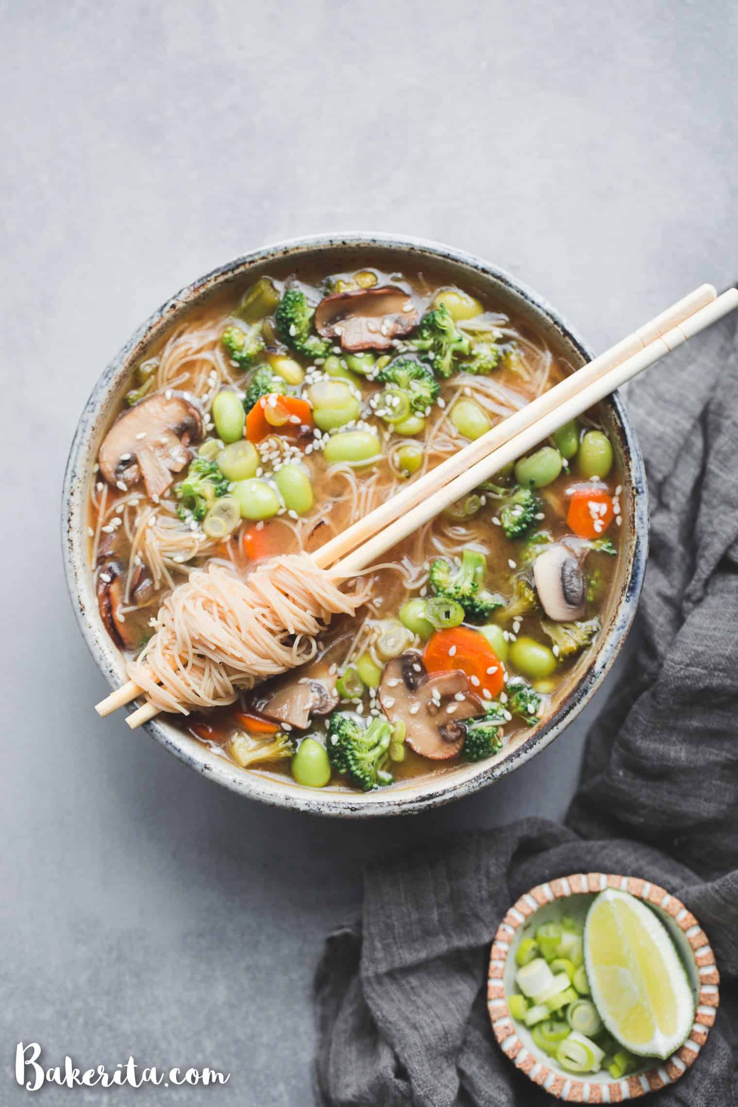 Gluten-Free and Vegan Vegetable Noodle Miso Soup