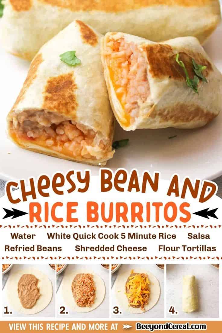 Cheesy Bean And Rice Burritos