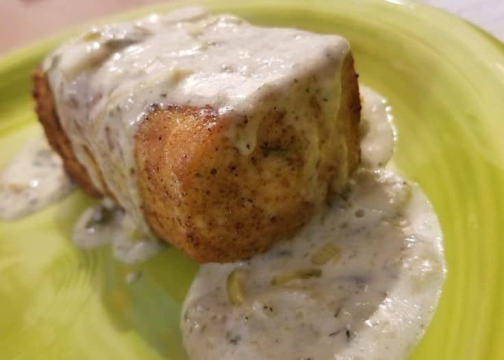 Pan-Fried Wahoo With Creamy Dill Leek Sauce