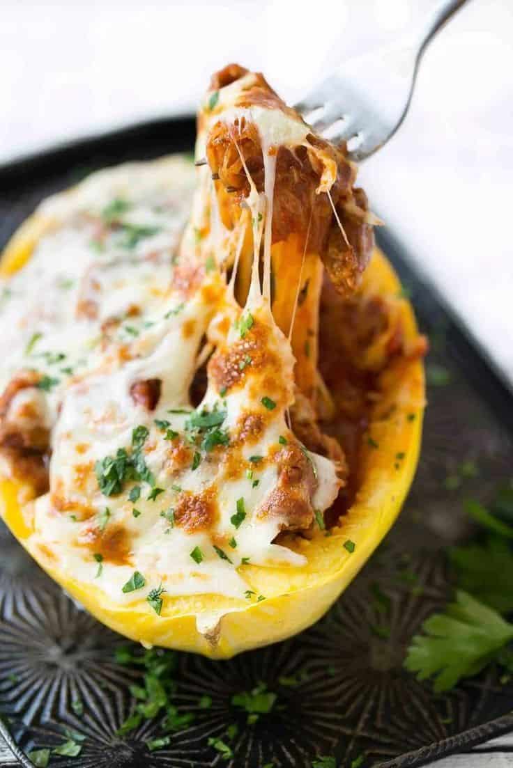 Chicken Pesto Spaghetti Squash