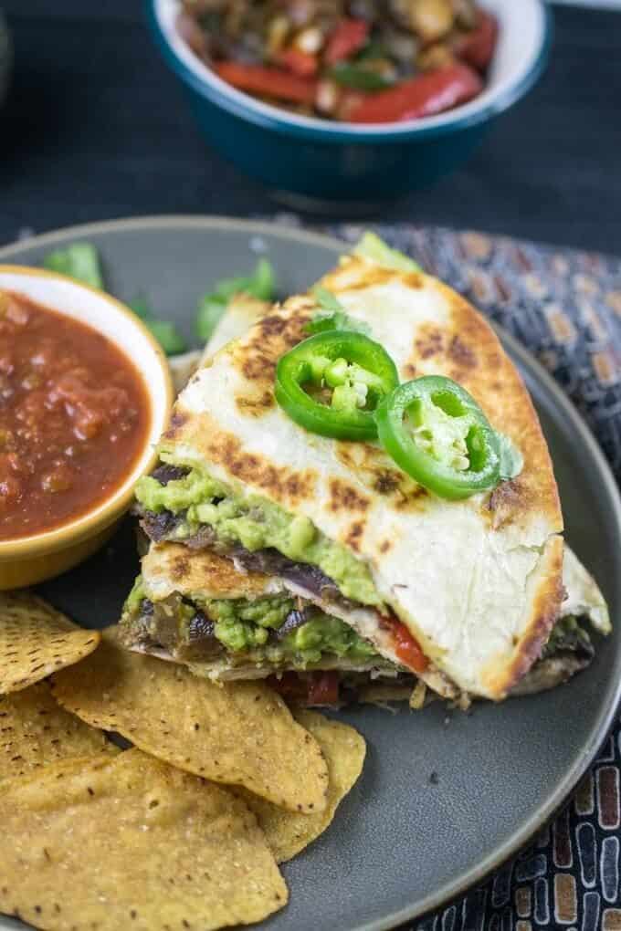 Smashed Avocado Vegan Quesadillas