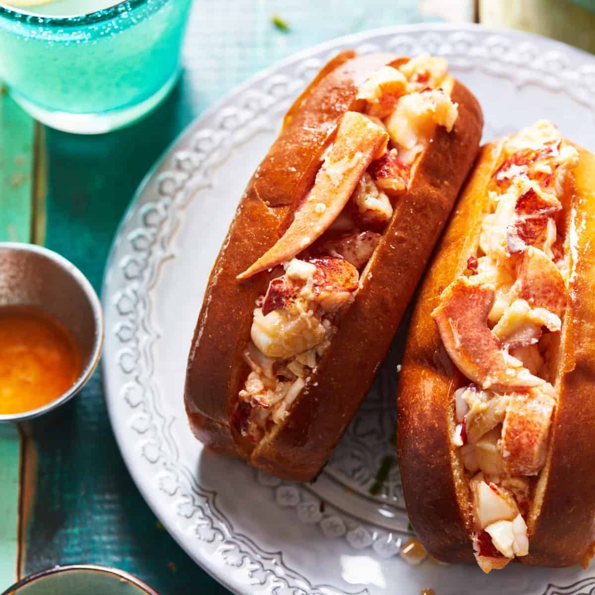 Warm Connecticut Lobster Roll Sandwich