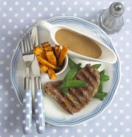 Minute Steak & Sweet Potato Wedges