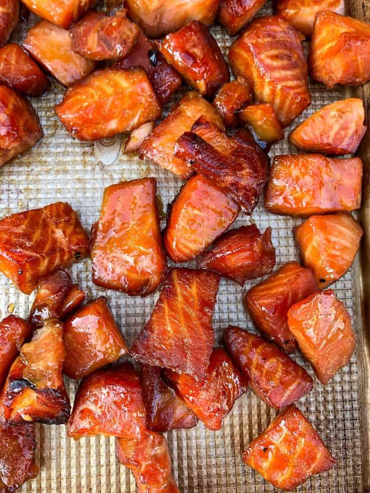 Candied Smoked Salmon Bites