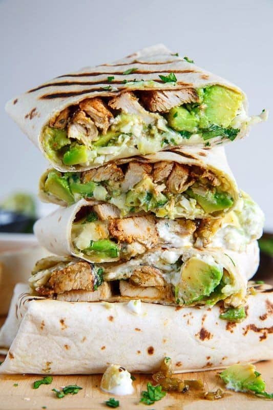 Chicken And Avocado Burritos