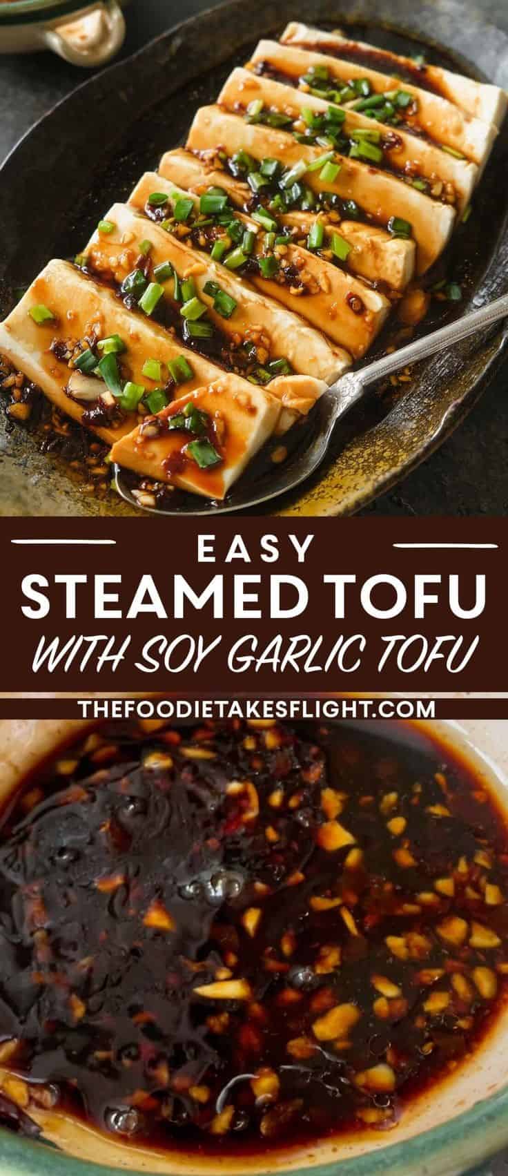 Steamed Silken Tofu With Soy Garlic Sauce