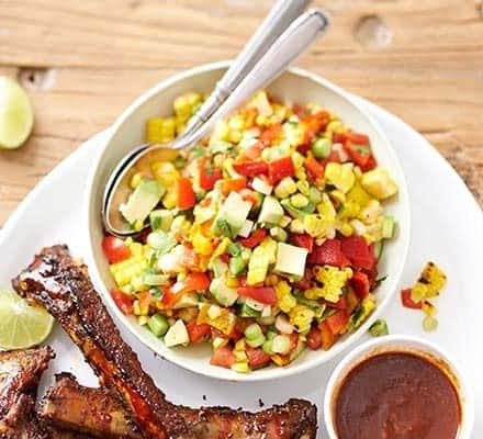 Smoky corn & avocado salsa