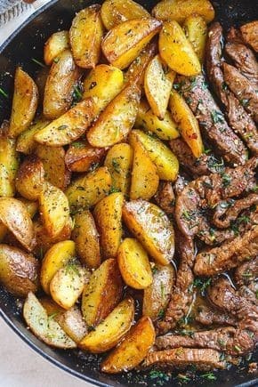 Garlic Butter Steak And Potatoes Skillet