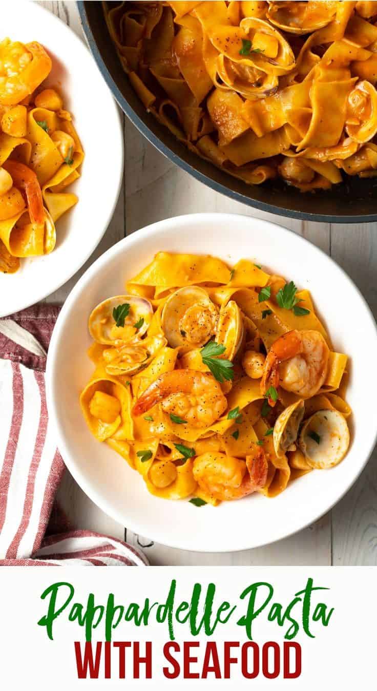 Pappardelle Pasta With Seafood Sauce