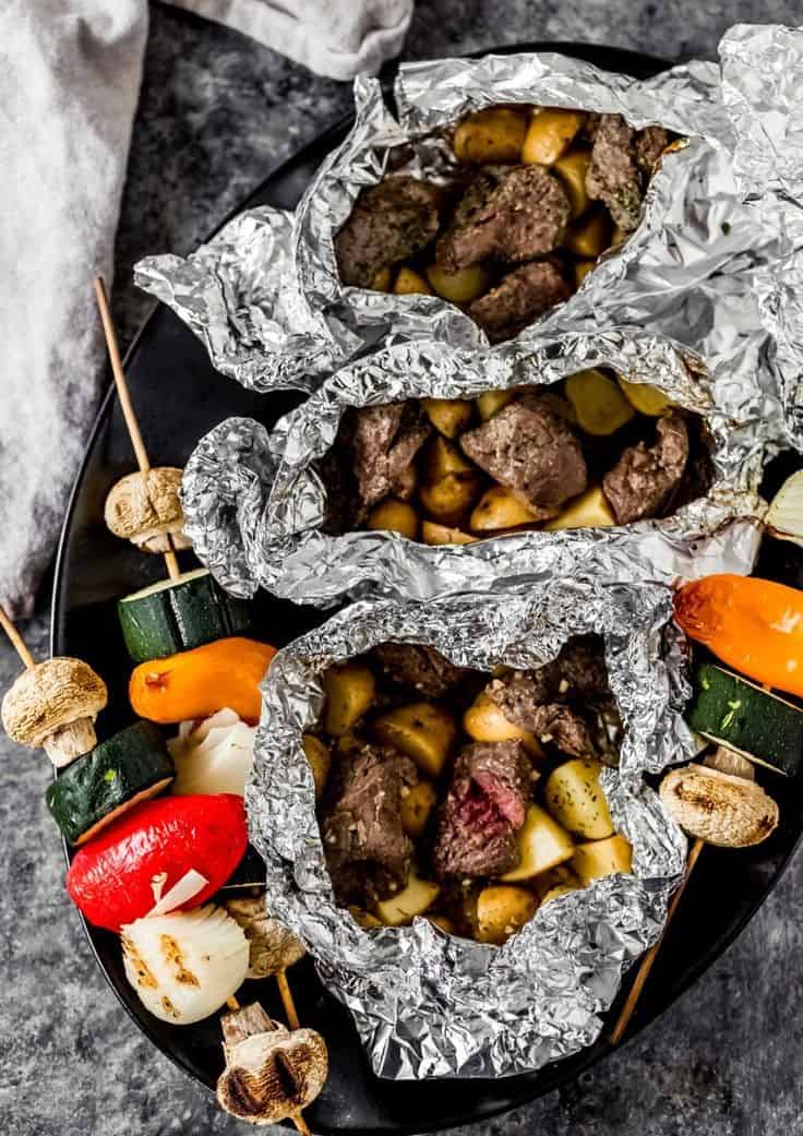 Elk Sirloin Steak And Potato Foil Packs