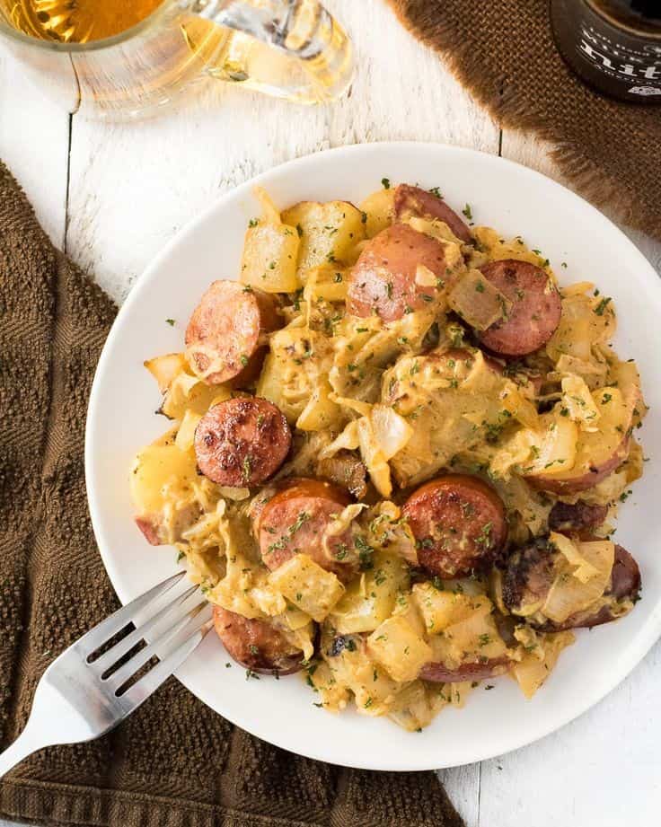 German Skillet With Mustard Cream Sauce