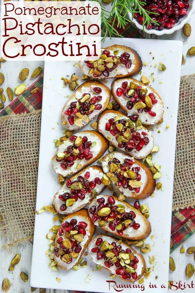 Pomegranate Pistachio Goat Cheese Crostini