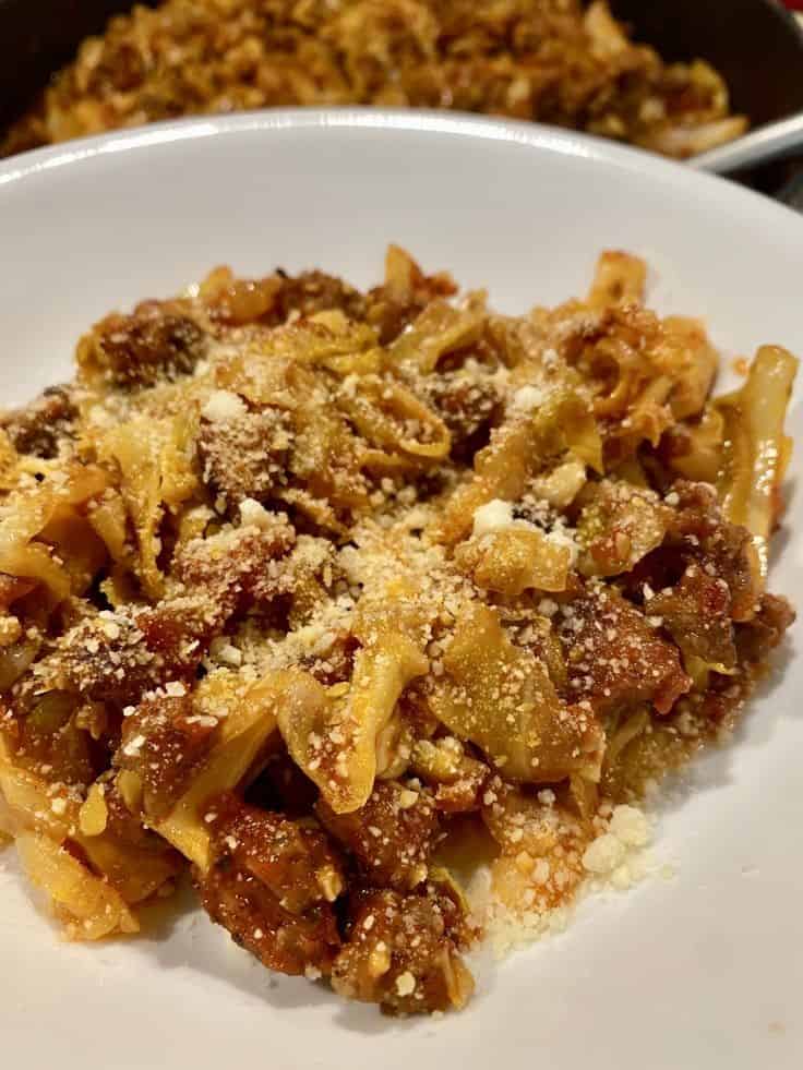 Keto Spaghetti Meat Sauce With Linguiça