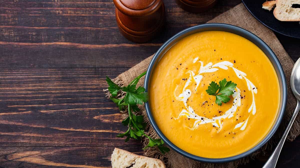 Maple Roasted Sweet Potato Carrot Soup