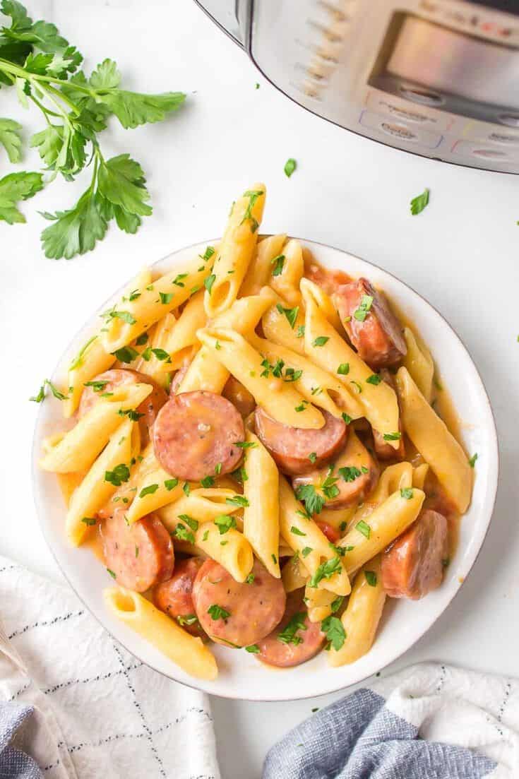 Instant Pot Cheesy Kielbasa Pasta