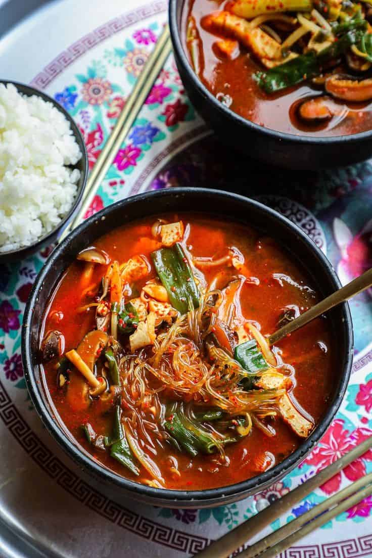 Vegan Yukgaejang (Korean Spicy Beef Soup)