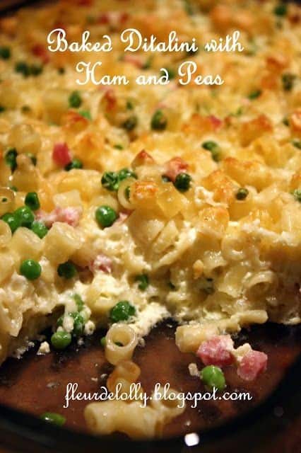 Baked Ditalini With Peas And Ham