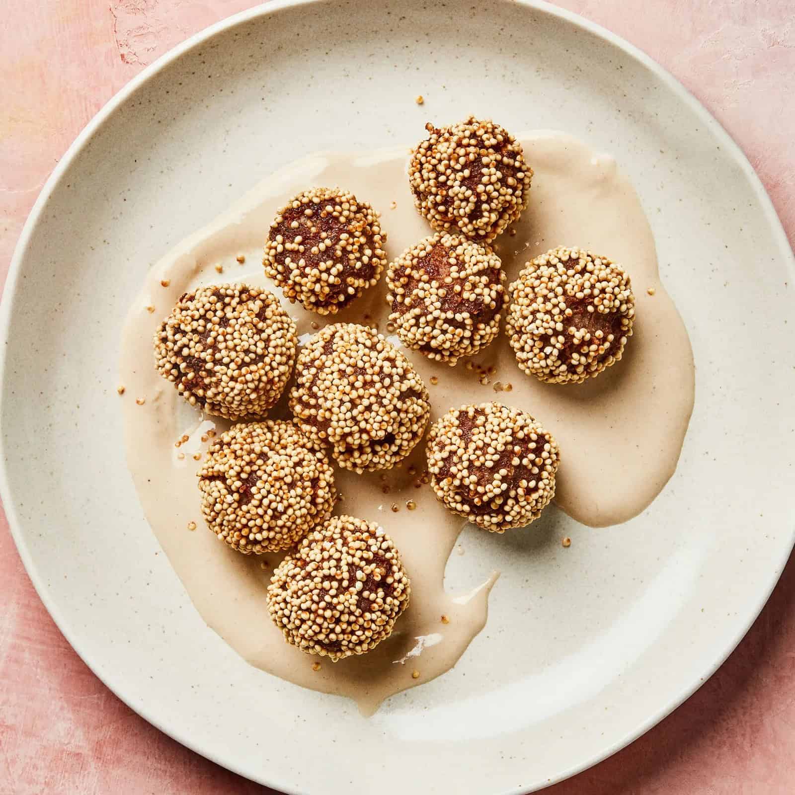 Fried Meatballs with Tahini Sauce