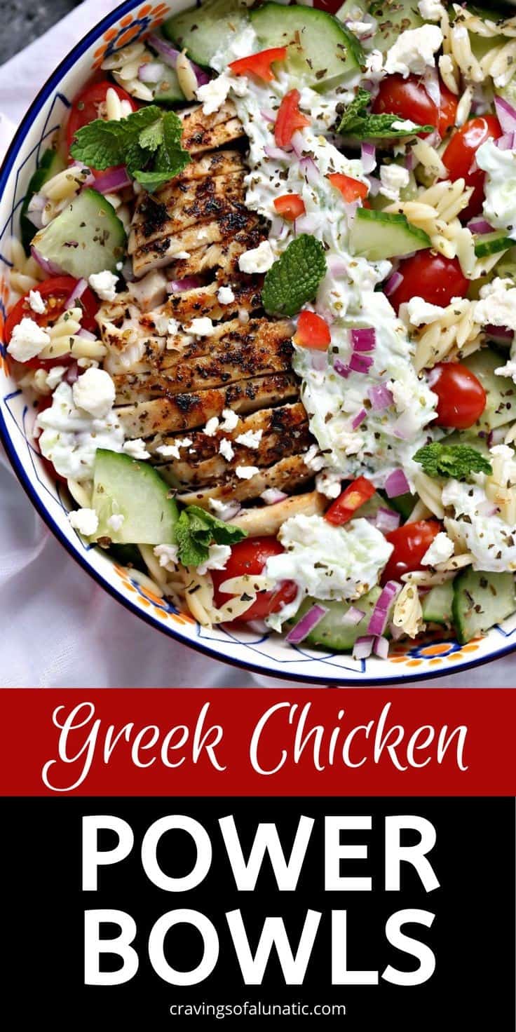 Greek Chicken Orzo Power Bowls