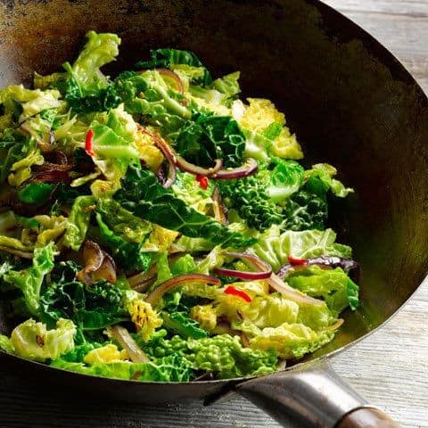 Stir-Fried Savoy Cabbage